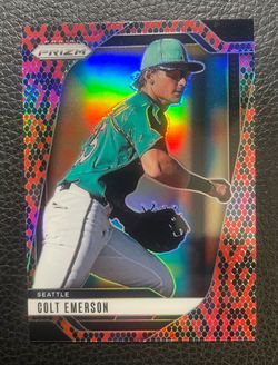 2025 Colt Emerson Panini Prizm Baseball “SNAKESKIN PRIZM” SSP Case Hit. Seattle Mariners