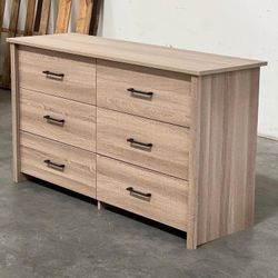 NEW Dresser 6 Drawers Table Storage Bedroom Closet Wardrobe Natural Oak Espresso White Big SALE Ashley IKEA Style Modern Minimalist Clearance Closeout