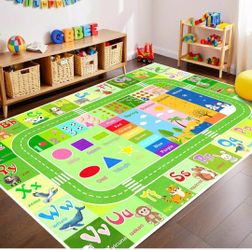 BATATADOCE Alphabet Rug for Classroom - ABC Rugs for Kids Playroom Educational Rug for Learning Alphabet,Numbers,Colors,Season and Animal Words Kids P