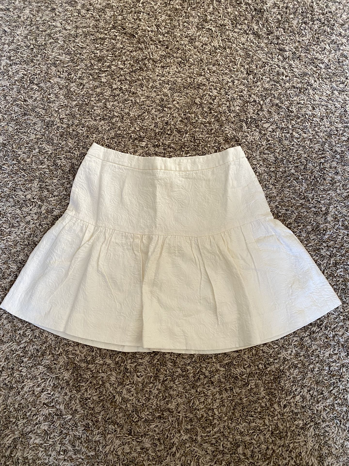 J crew womens white fit flare mini skirt