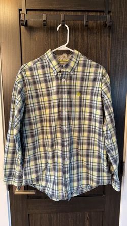 CINCH Men's Medium Plaid Long Sleeve Western Button Shirt 0392