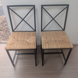 Rattan And Steel Dining Chairs 2
