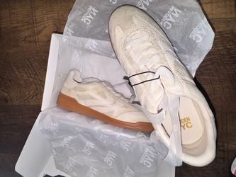Size 11 Madden NYC Cream Suede Low-Top Sneakers