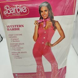 Large 12-14 Barbie Western Halloween Cosplay Costume Adult - Jumpsuit, Bandana