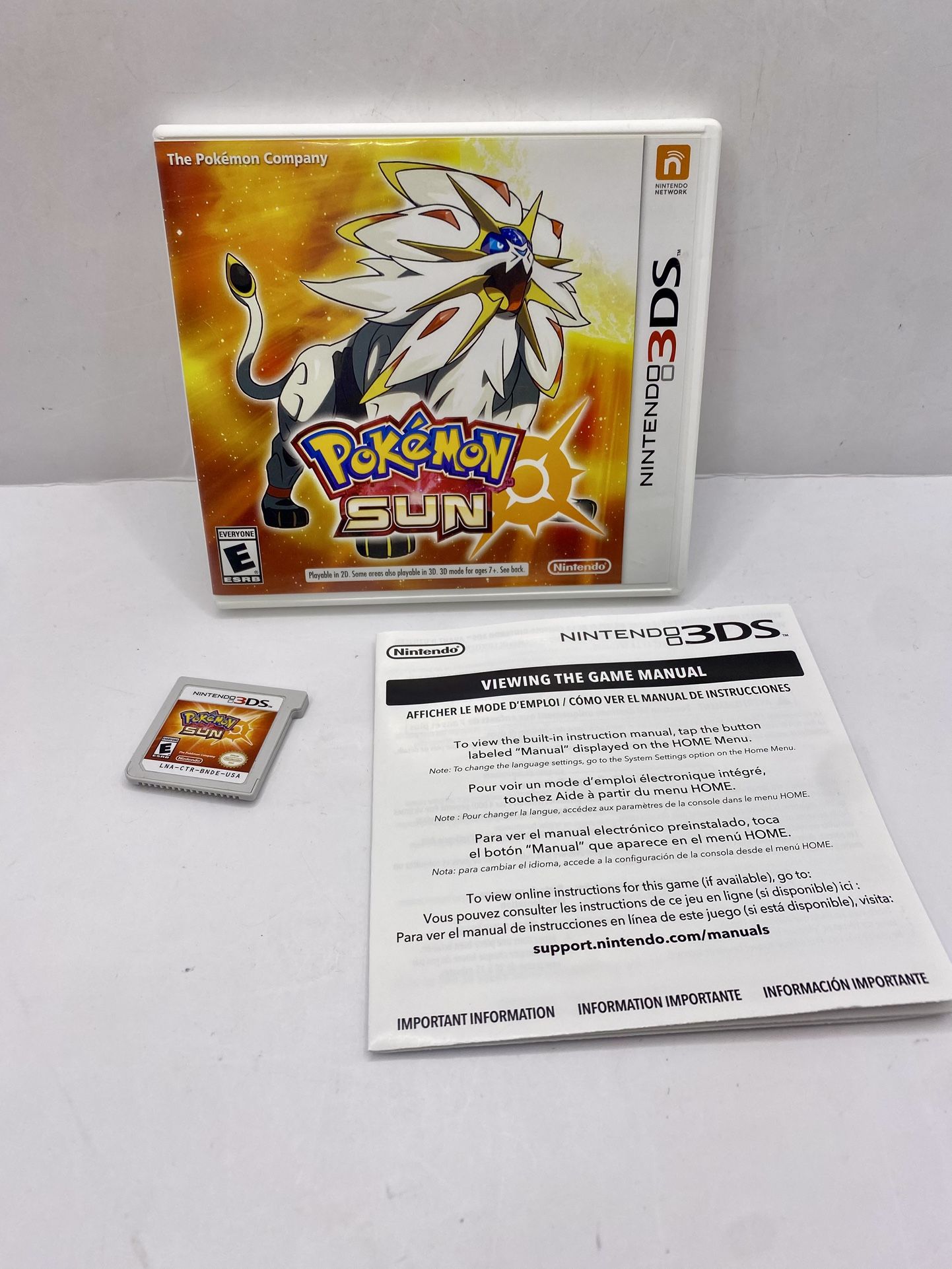 Pokemon Sun Nintendo 3DS Complete CIB Tested Authentic 