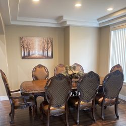 Aico dining  table 9 piece set