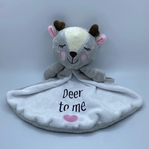 Izzy And Oliver Deer To Me Gray Reindeer Plush Security Blanket Enesco lovey