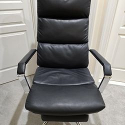 Leather Reclining Office Chair Black