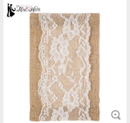 Wedding bouquet wrap lace and burlap