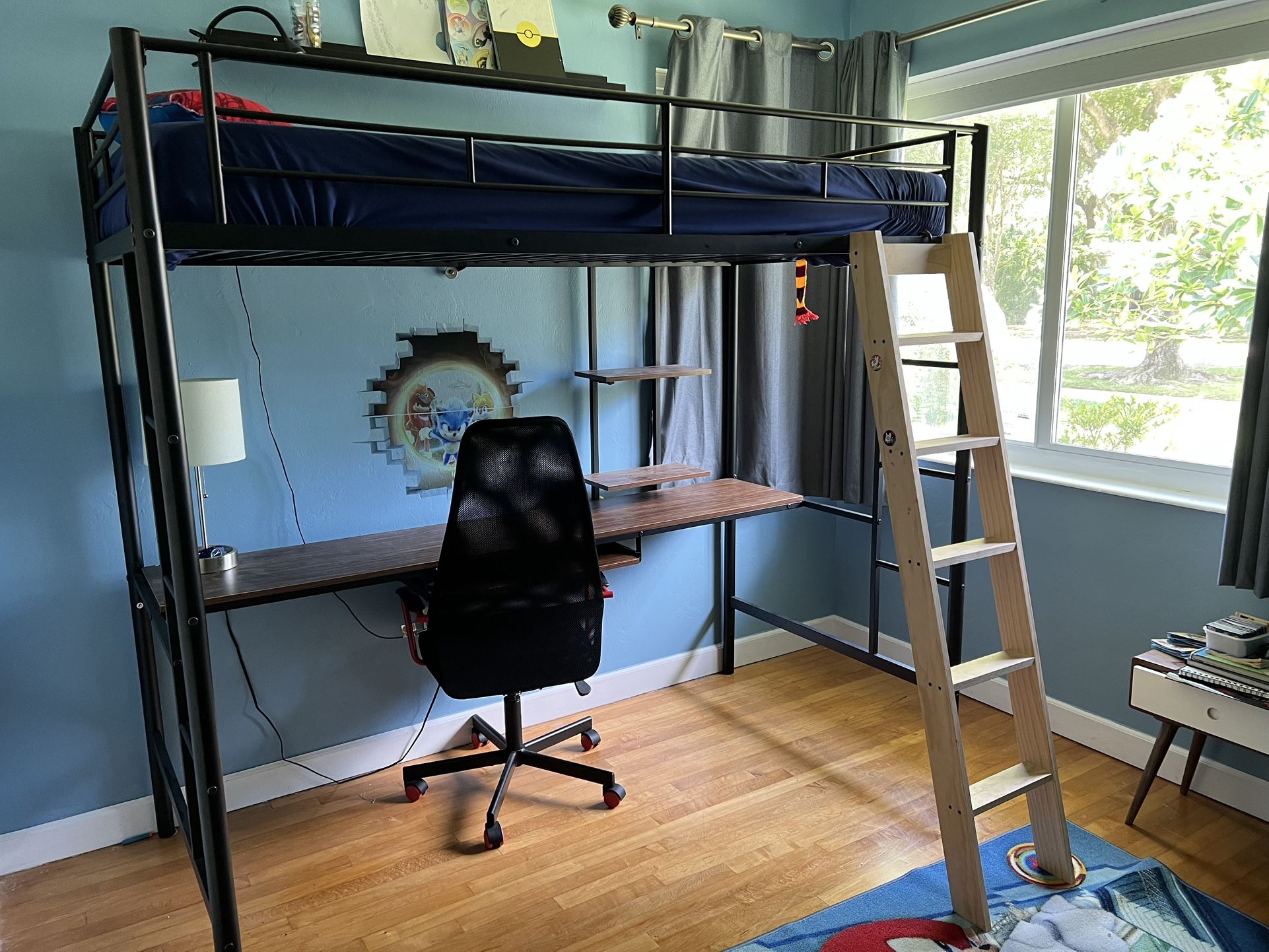 Bunk bed With Desk, Chair , Mattress