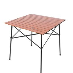 Ozark Trail Square Folding Aluminum Roll-Top Camp Table,31.5” x 31.5” x 27.5”