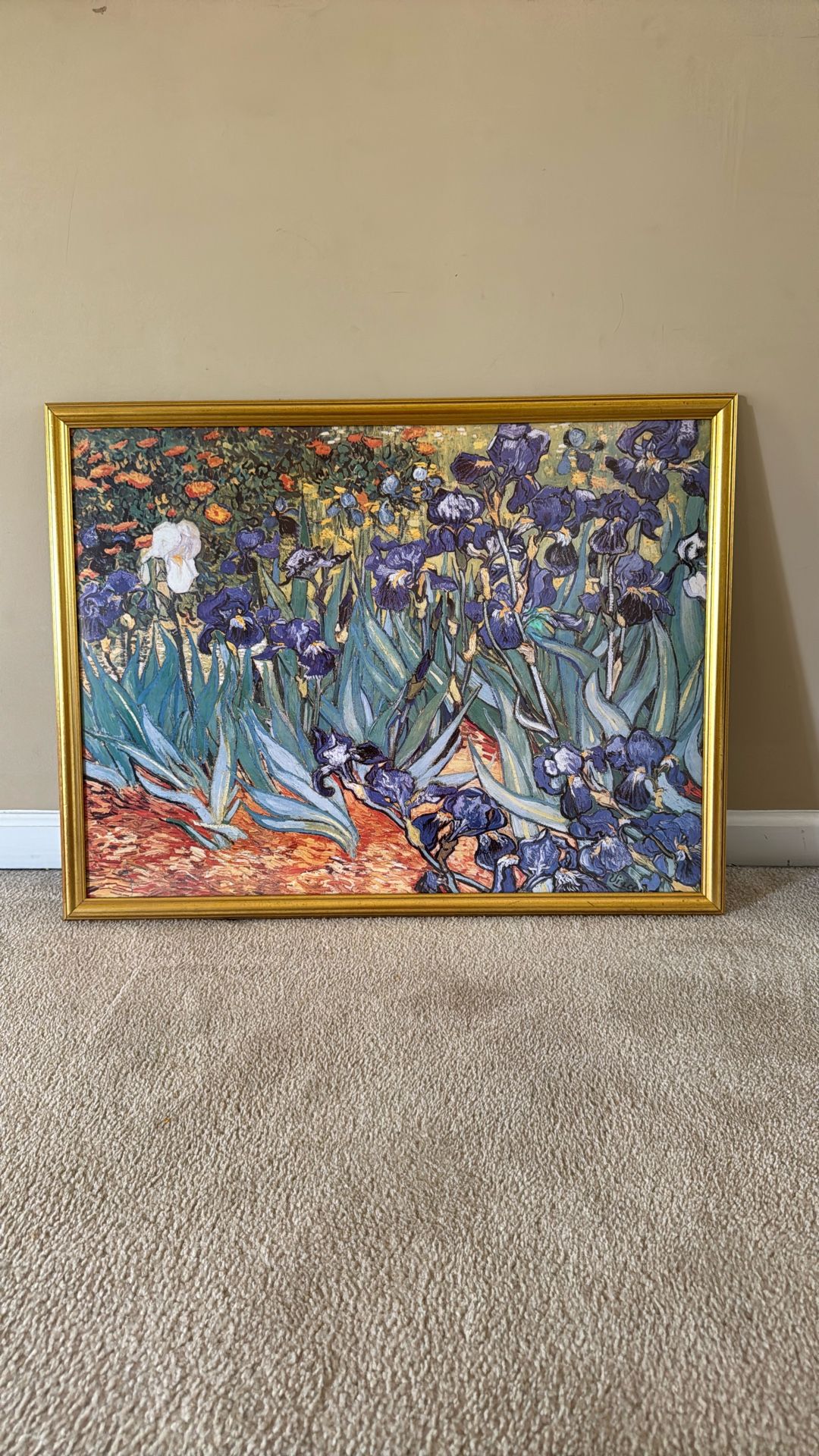 Vincent Van Gogh Irises, Vintage Framed Poster