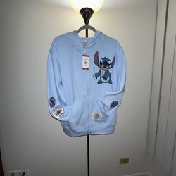 Disney Stitch Zip-Up Jacket - Women's XL - Light Blue