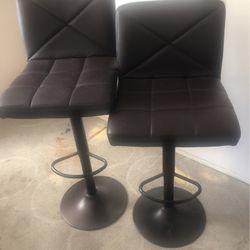 NEW All Brown Adjustable And Swivel Stools.  159.00 For 2.    W