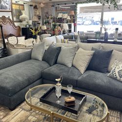 Sectional Grey. Lifetime Warranty Cushion 