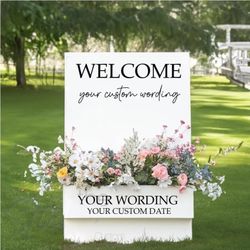 Welcome Sign With Flowers Custom