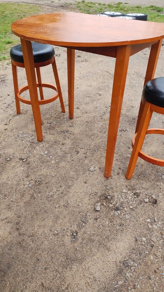 High Top Table And Two Bar Stools