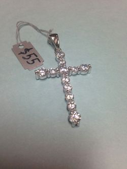 Sterling silver..925. Cz. 💎 cross