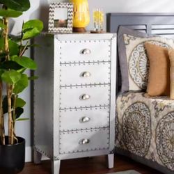 Small  Silver 5 Drawer Chest (NEW)