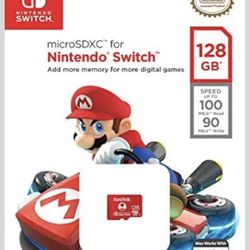 SanDisk 128GB microSD XC Card nintendo super mario super mushroom