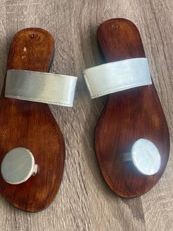 Sandals metallic color size 9  Great condition $10