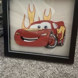 Framed Lightning McQueen Art Picture 