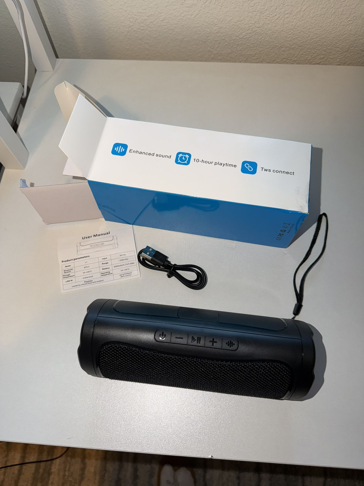 Portable Bluetooth Speaker Waterproof LED Light