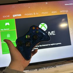 Microsoft Xbox 360 Wireless Controller: Chrome Blue OEM 