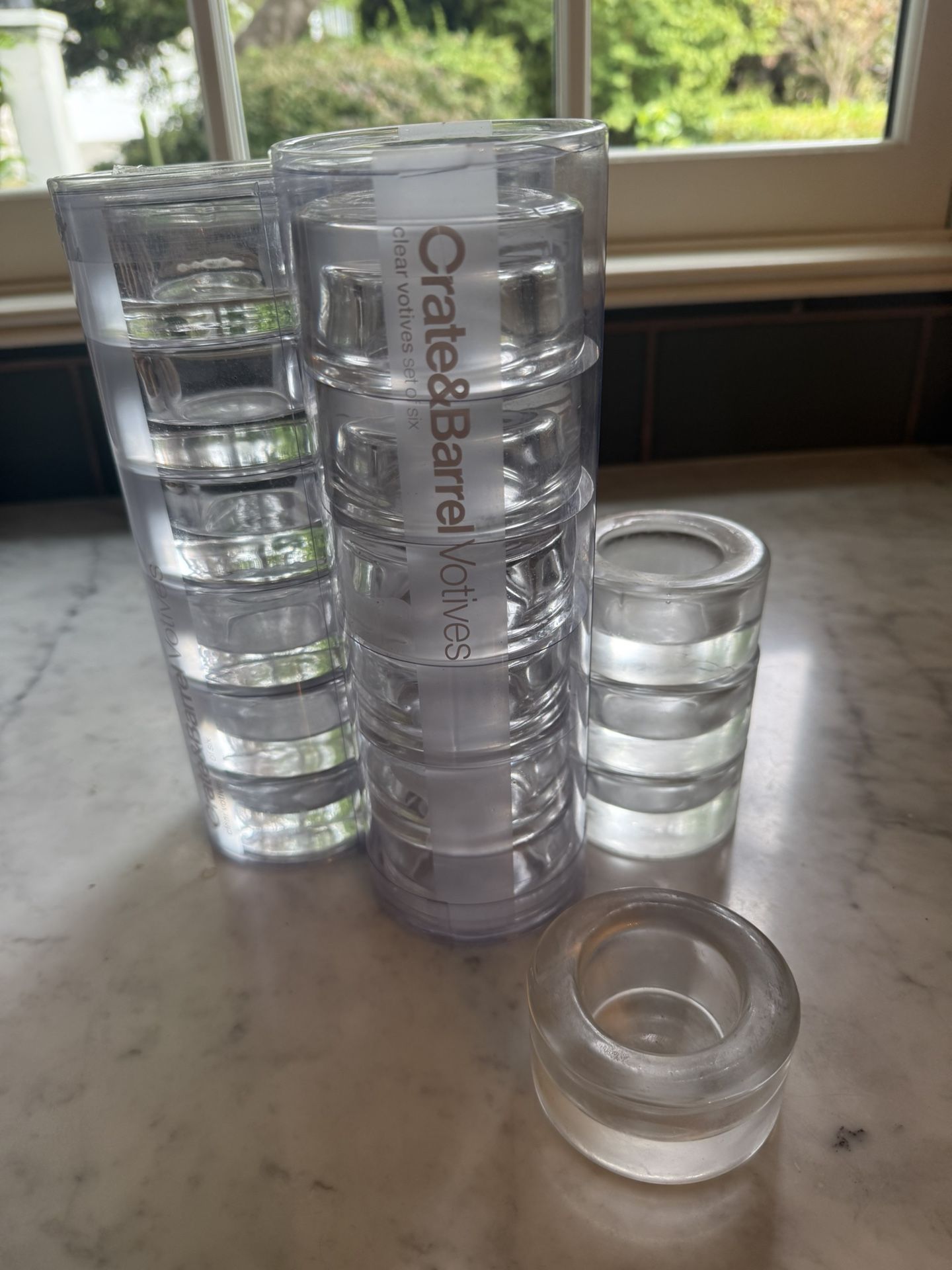 Crate & Barrel Glass Candle Votives