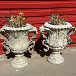 Antique Stone Entryway Urn, Outdoor Planter