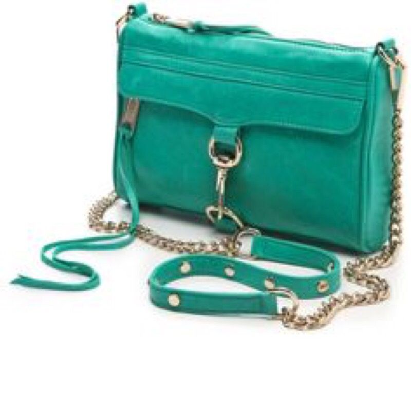 NWT authentic Rebecca Minkoff beautiful green mini Mac crossbody purse