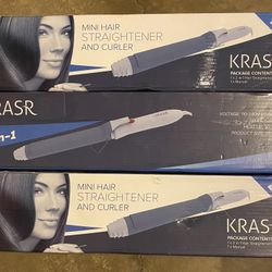 kraser 2in1 mini hair straightener and curler