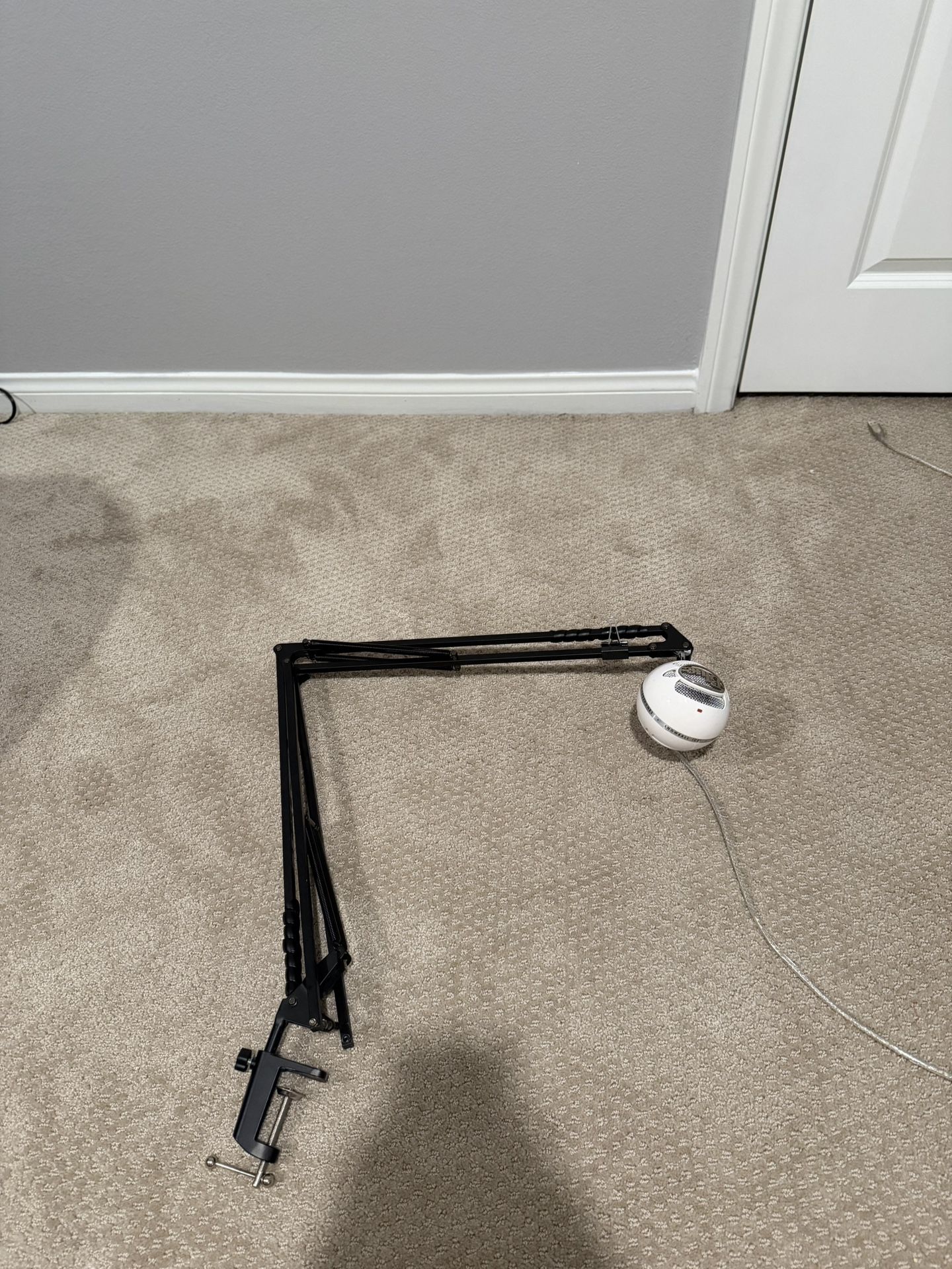 Mic arm stand + blue snowball mic