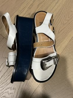 Toga Pulla White Sandals With Toga Classic Metal Strap