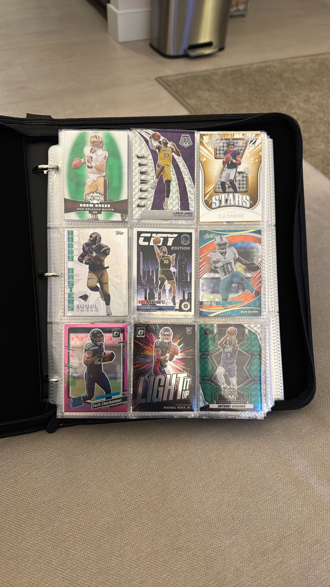 Basketball & Football Binder Lot: Rookies, Silvers, Numbered & Refracters From The binder
