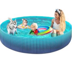 Brandnew 97in Foldable Dog Kiddie Pool - Hard Plastic Kids Paddling Pool Toddler Baby Swimming Pool for Backyard Collapsible Whelping Box Pet Doggie C