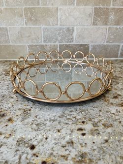 Gold mirror tray