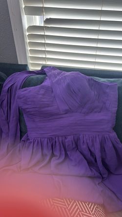 Purple Pleated Chiffon Formal Dress