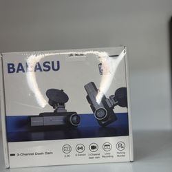 Dash Cam Front and Rear, 2.5K+1440P Triple Car Camera with 32GB Card, 3 Channel Dash Camera for Cars, G-Sensor, 3.16” IPS Screen, 24Hr Parking, 170°Wi