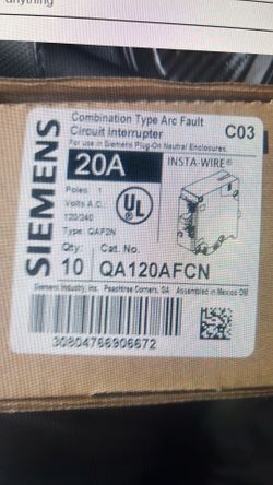 Siemens QA120AFCN 20-amp