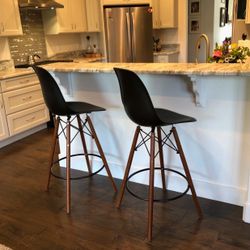 New Black Jordan Bar & Counter Stools, 29.5” (Set of 2)