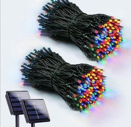 2 pack Solar String Lights Outdoor, 2 Pack 33FT40 LED Waterproof Solar Christmas Lights With 8 Lighting Modes For Tree Yard Garden Party Decorati