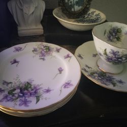 Antique Violet Plates And Tea Cups $5. Each