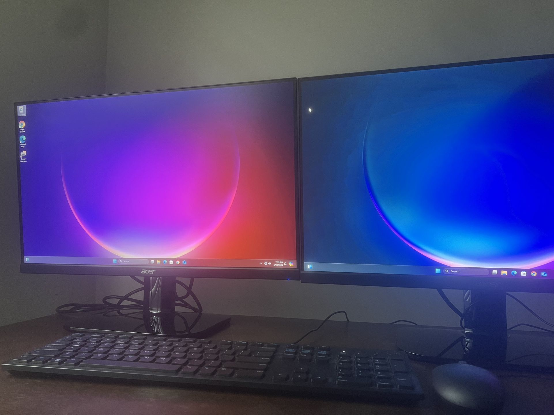 Dual Acer HD Display Monitors