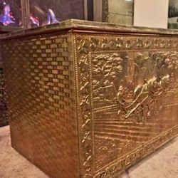 Antique English Brass Scuttle Box | $125 OBO! 
