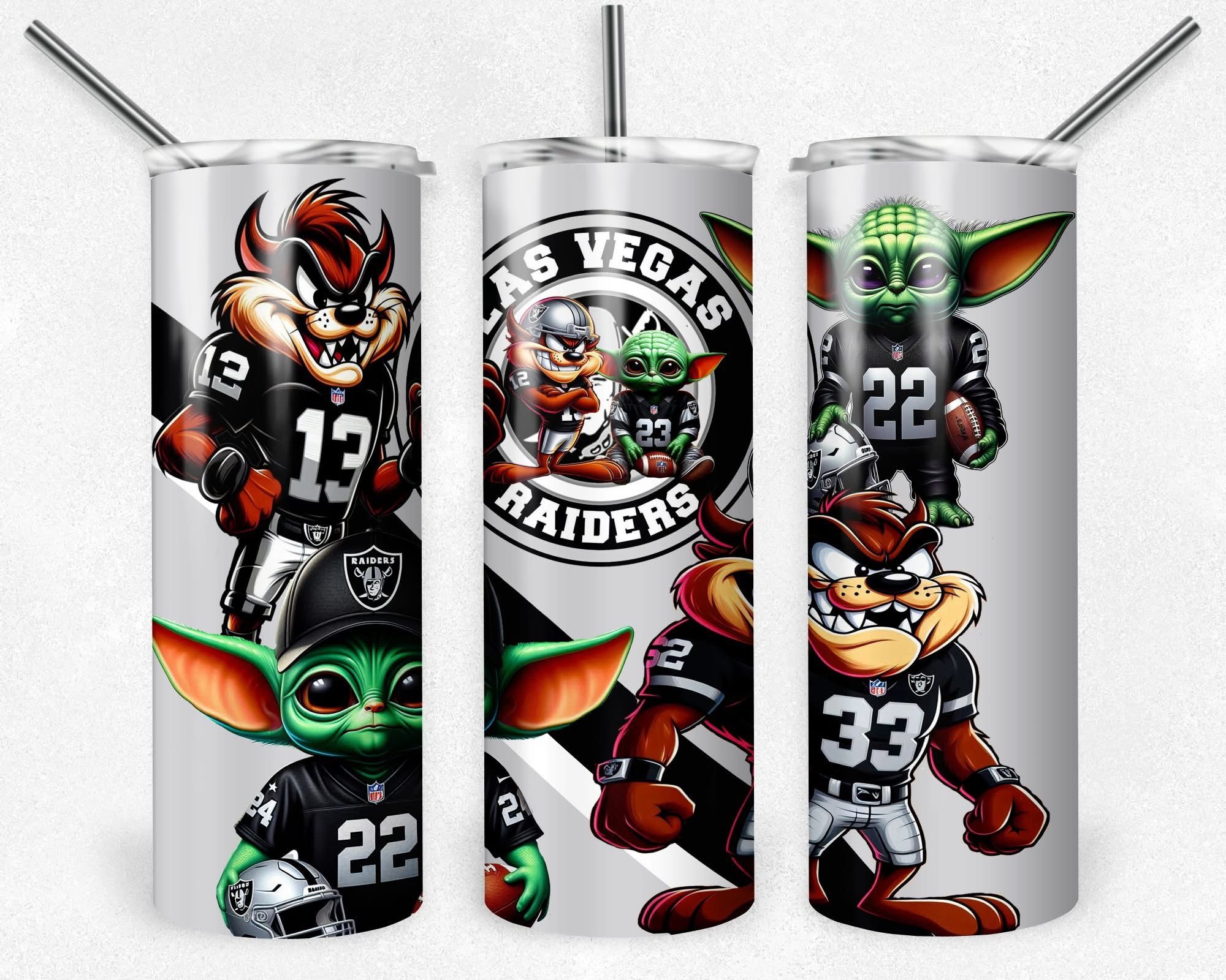 Las Vegas Raiders Football Taz And Yoda Tumbler