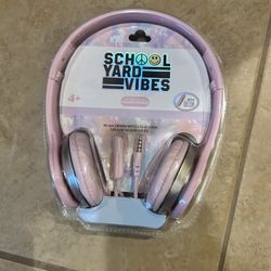 Headphones with mic pink kids cute 