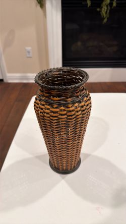 Home interiors woven wicker vase