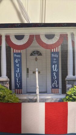 New 2 Piece Nylon Hanging 4th of July Banners