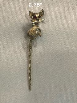 Cute vintage articulated vintage kitty cat pin